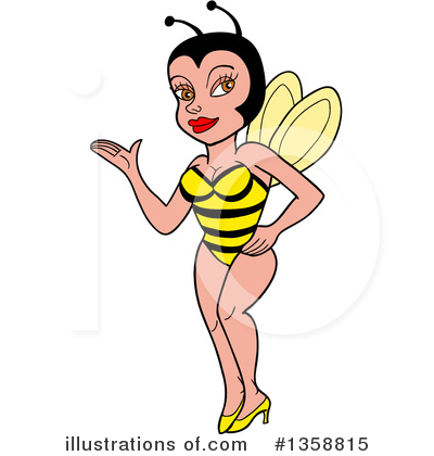 Royalty-Free (RF) Bee Clipart Illustration by LaffToon - Stock Sample #1358815