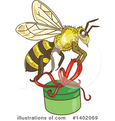 Royalty-Free (RF) Bee Clipart Illustration by patrimonio - Stock Sample #1402069