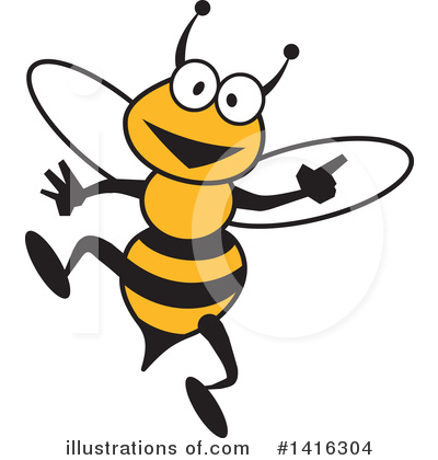 Royalty-Free (RF) Bee Clipart Illustration by Johnny Sajem - Stock Sample #1416304