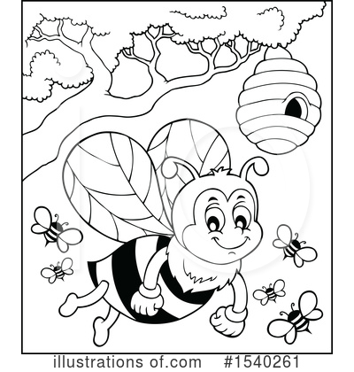 Royalty-Free (RF) Bee Clipart Illustration by visekart - Stock Sample #1540261