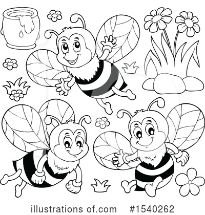 Royalty-Free (RF) Bee Clipart Illustration by visekart - Stock Sample #1540262