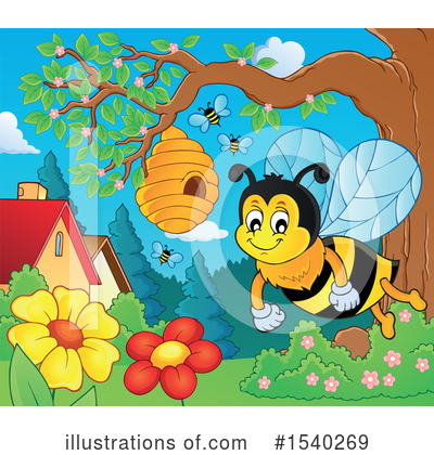 Royalty-Free (RF) Bee Clipart Illustration by visekart - Stock Sample #1540269