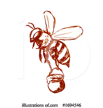 Royalty-Free (RF) Bee Clipart Illustration by patrimonio - Stock Sample #1694546