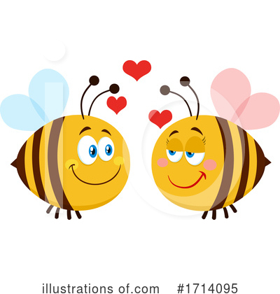 Royalty-Free (RF) Bee Clipart Illustration by Hit Toon - Stock Sample #1714095
