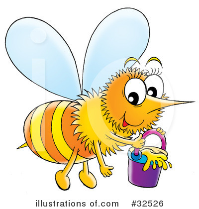 Royalty-Free (RF) Bee Clipart Illustration by Alex Bannykh - Stock Sample #32526