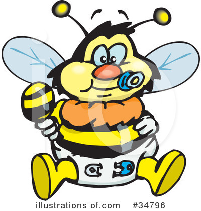 Royalty-Free (RF) Bee Clipart Illustration by Dennis Holmes Designs - Stock Sample #34796