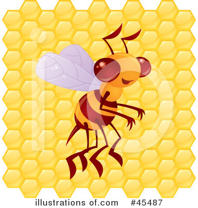 Royalty-Free (RF) Bee Clipart Illustration by John Schwegel - Stock Sample #45487
