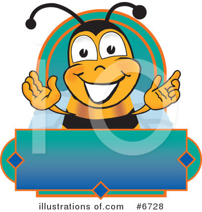 Royalty-Free (RF) Bee Clipart Illustration by Mascot Junction - Stock Sample #6728