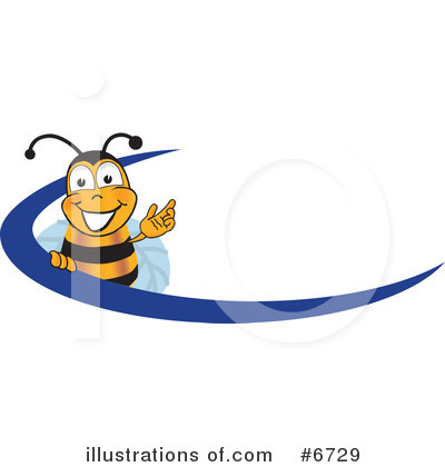 Royalty-Free (RF) Bee Clipart Illustration by Mascot Junction - Stock Sample #6729