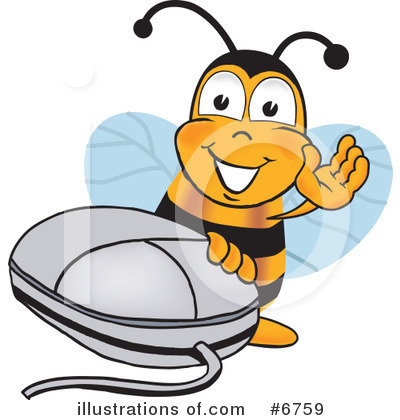 Royalty-Free (RF) Bee Clipart Illustration by Mascot Junction - Stock Sample #6759