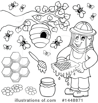 Royalty-Free (RF) Beekeeper Clipart Illustration by visekart - Stock Sample #1448871