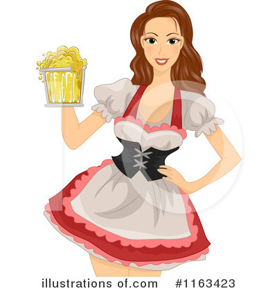 Royalty-Free (RF) Beer Maiden Clipart Illustration by BNP Design Studio - Stock Sample #1163423