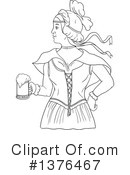 Beer Maiden Clipart #1376467 by patrimonio