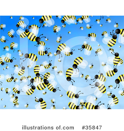 Royalty-Free (RF) Bees Clipart Illustration by Prawny - Stock Sample #35847