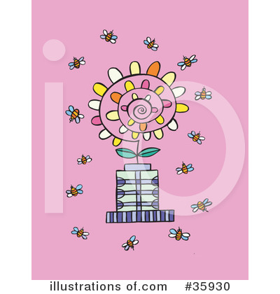 Royalty-Free (RF) Bees Clipart Illustration by Lisa Arts - Stock Sample #35930