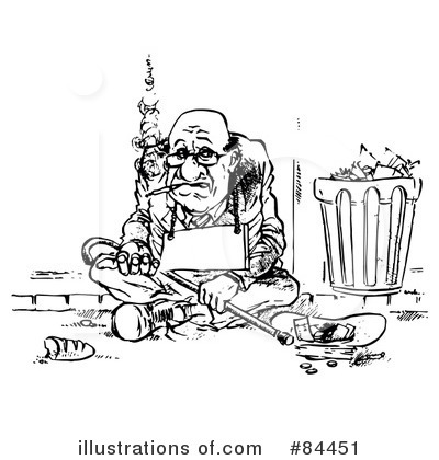 Royalty-Free (RF) Beggar Clipart Illustration by Alex Bannykh - Stock Sample #84451