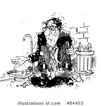 Royalty-Free (RF) Beggar Clipart Illustration by Alex Bannykh - Stock Sample #84453