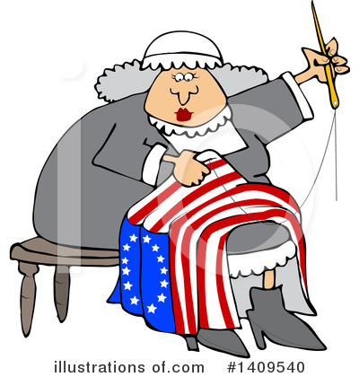 Royalty-Free (RF) Betsy Ross Clipart Illustration by djart - Stock Sample #1409540
