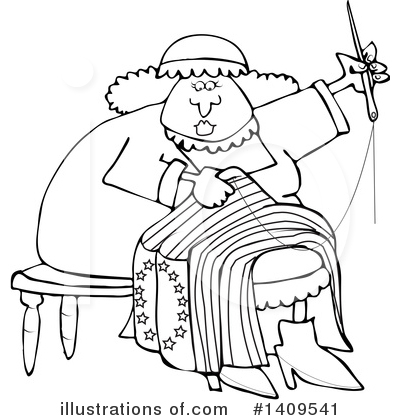 Royalty-Free (RF) Betsy Ross Clipart Illustration by djart - Stock Sample #1409541
