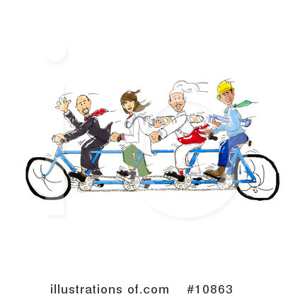 Tandem Bicycle Clipart #10863 by Spanky Art