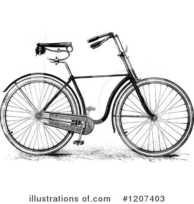 Royalty-Free (RF) Bicycle Clipart Illustration by Prawny Vintage - Stock Sample #1207403