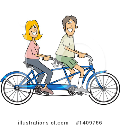 Tandem Bicycle Clipart #1409766 by djart