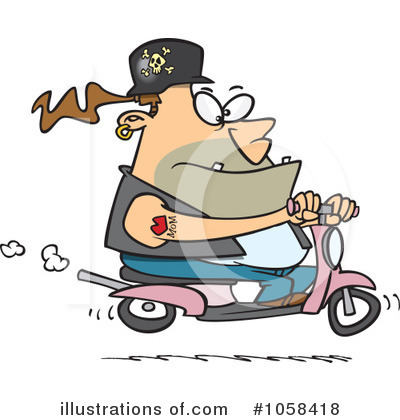 Royalty-Free (RF) Biker Clipart Illustration by toonaday - Stock Sample #1058418