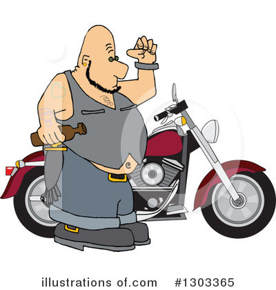 Royalty-Free (RF) Biker Clipart Illustration by djart - Stock Sample #1303365
