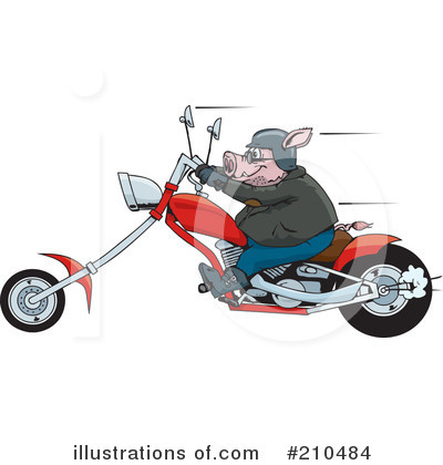 Royalty-Free (RF) Biker Clipart Illustration by Dennis Holmes Designs - Stock Sample #210484