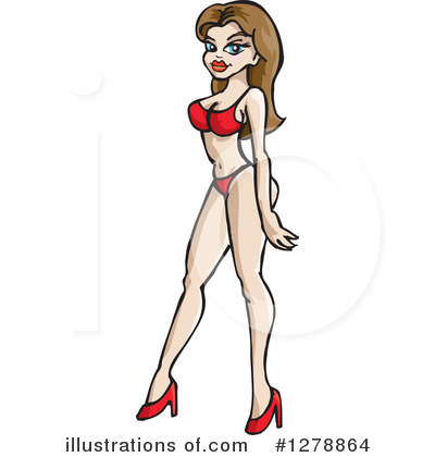 Royalty-Free (RF) Bikini Clipart Illustration by Dennis Holmes Designs - Stock Sample #1278864