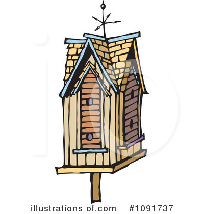 Bird House Clipart #1091737 by Steve Klinkel