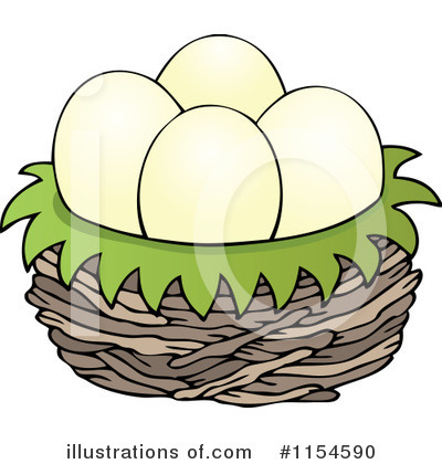 Royalty-Free (RF) Bird Nest Clipart Illustration by visekart - Stock Sample #1154590