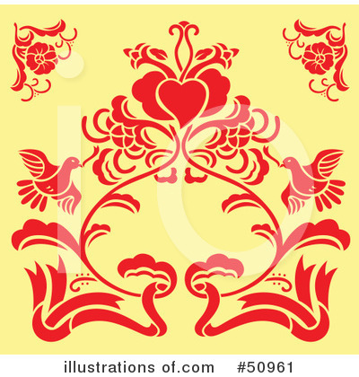 Royalty-Free (RF) Birds And Flowers Clipart Illustration by Cherie Reve - Stock Sample #50961