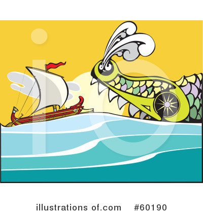 Royalty-Free (RF) Bireme Ship Clipart Illustration by xunantunich - Stock Sample #60190