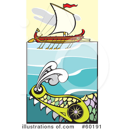 Royalty-Free (RF) Bireme Ship Clipart Illustration by xunantunich - Stock Sample #60191