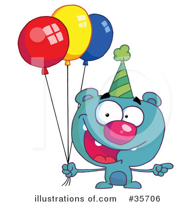 Royalty-Free (RF) Birthday Bear Clipart Illustration by Hit Toon - Stock Sample #35706