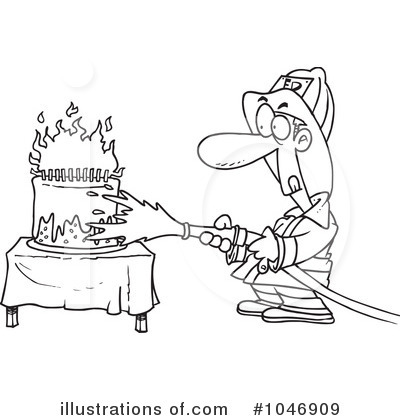 Royalty-Free (RF) Birthday Cake Clipart Illustration by toonaday - Stock Sample #1046909