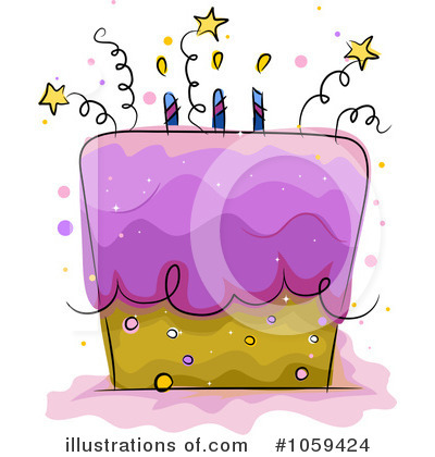 Royalty-Free (RF) Birthday Cake Clipart Illustration by BNP Design Studio - Stock Sample #1059424