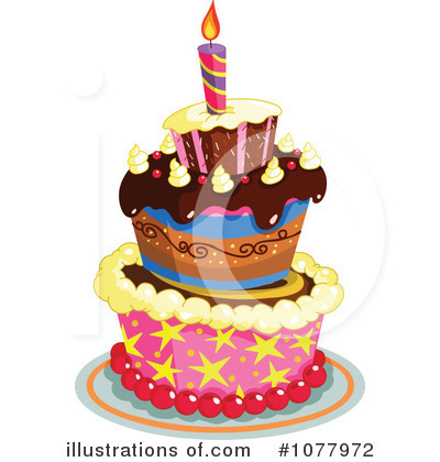 Royalty-Free (RF) Birthday Cake Clipart Illustration by yayayoyo - Stock Sample #1077972