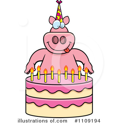 Royalty-Free (RF) Birthday Cake Clipart Illustration by Cory Thoman - Stock Sample #1109194