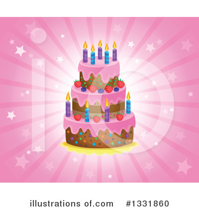 Royalty-Free (RF) Birthday Cake Clipart Illustration by visekart - Stock Sample #1331860