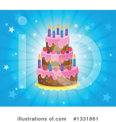 Royalty-Free (RF) Birthday Cake Clipart Illustration by visekart - Stock Sample #1331861