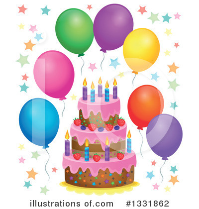 Royalty-Free (RF) Birthday Cake Clipart Illustration by visekart - Stock Sample #1331862