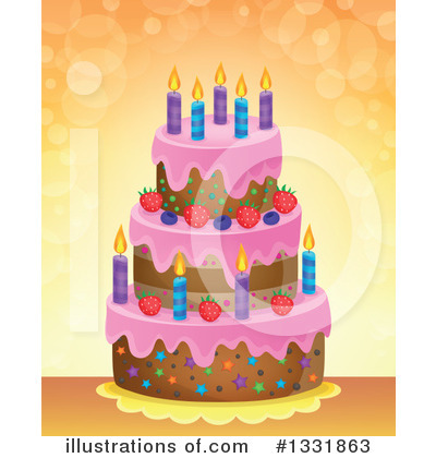 Royalty-Free (RF) Birthday Cake Clipart Illustration by visekart - Stock Sample #1331863