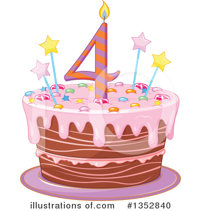 Royalty-Free (RF) Birthday Cake Clipart Illustration by Pushkin - Stock Sample #1352840