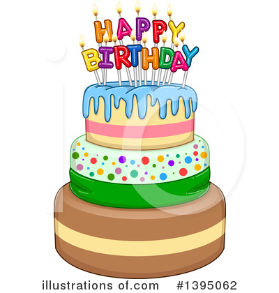 Royalty-Free (RF) Birthday Cake Clipart Illustration by Liron Peer - Stock Sample #1395062