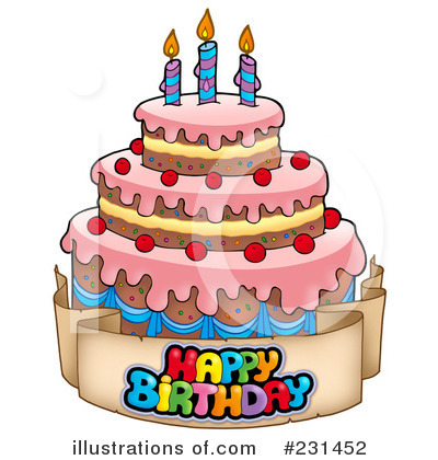 Royalty-Free (RF) Birthday Cake Clipart Illustration by visekart - Stock Sample #231452