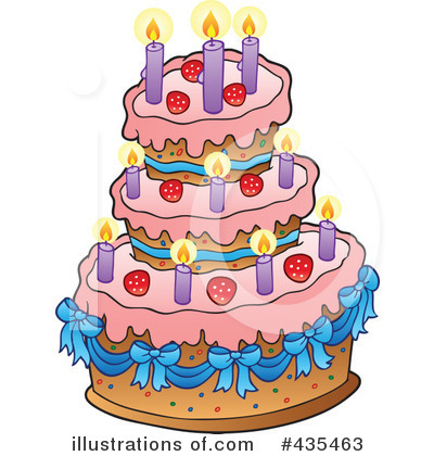 Royalty-Free (RF) Birthday Cake Clipart Illustration by visekart - Stock Sample #435463