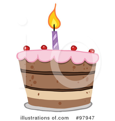 Royalty-Free (RF) Birthday Cake Clipart Illustration by Hit Toon - Stock Sample #97947