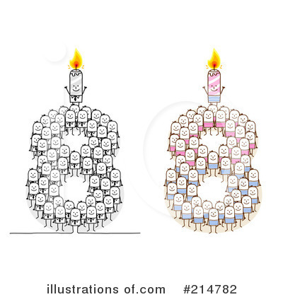 Royalty-Free (RF) Birthday Candle Clipart Illustration by NL shop - Stock Sample #214782